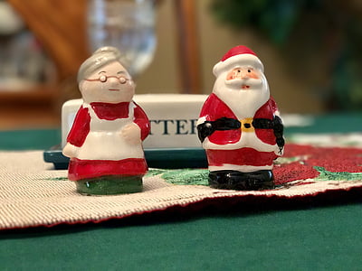 Santa, salt shaker, jul, salt, shaker, peber, Claus
