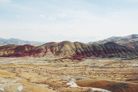 colinas pintadas, Oregon, rojo, colorido, pintado, montaña, naturaleza