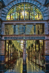 Arcade, viktorianischen, l, Architektur, England, Stadt, UK