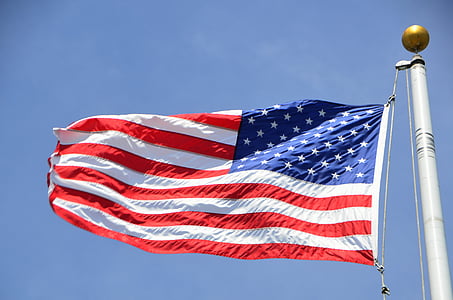 美国国旗, 符号, 美国, 国旗, 美国, 美国的国旗飘扬, 白色
