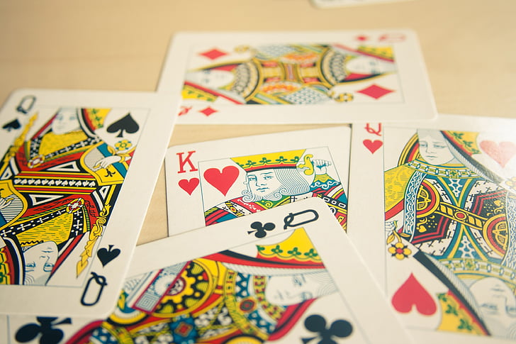 kāršu komplektu, ķēniņi, Karalienes, kartes, kazino, Poker, azartspēles