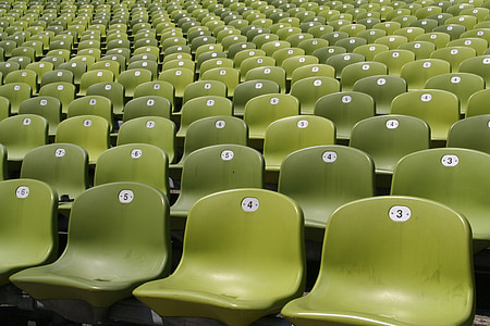 Stadium, sitta, plast, färgglada, München, Olympiastadion