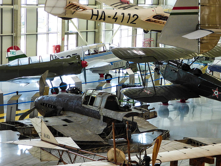 repülőgép, Múzeum, kiállítás, antik, jármű