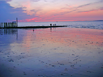 Holland, aften, Beach, Texel, romantisk, Sunset