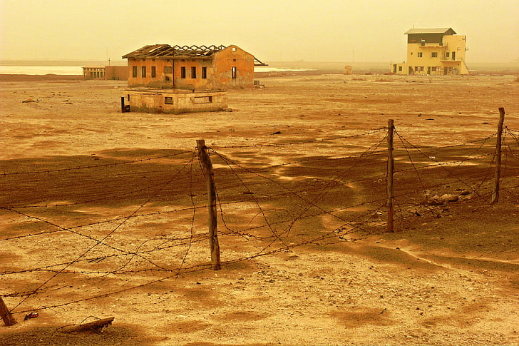 Sodoma, del mar mort, campament deserta, Israel, desolat, perdut, abandonat