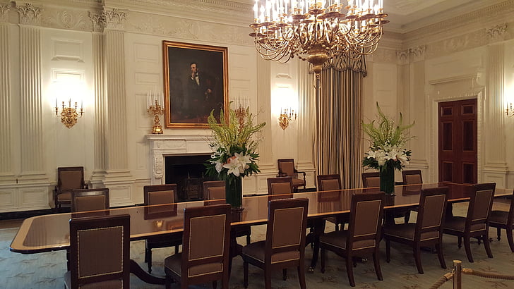 Beyaz Saray, Yemek odası, Abraham lincoln, portre, Washington dc, DC, Washington