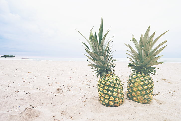 pineapple, dessert, appetizer, fruit, juice, crop, beach