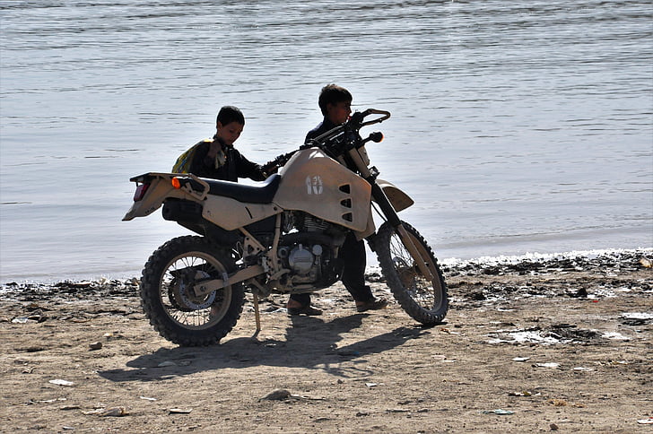 motocikls, motokrosa, smilts, krusts, vecāki, enduro, putekļaina