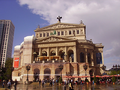 Frankfurt, Njemačka, Operna kuća, zgrada, struktura, reper, povijesne