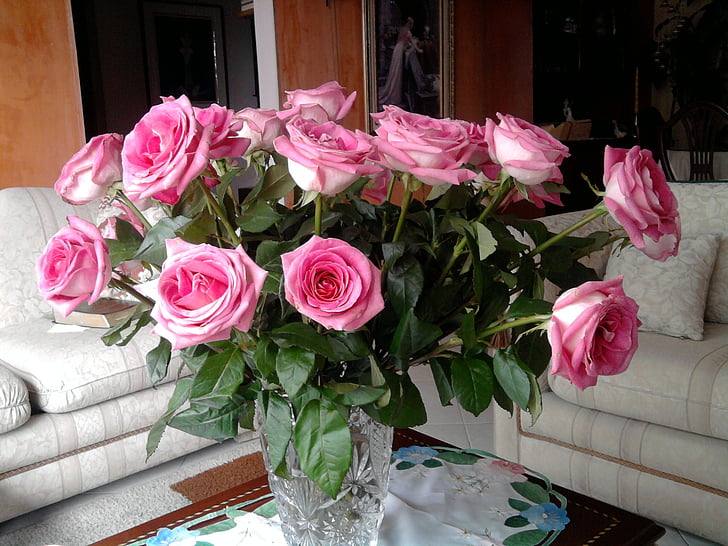 ดอกกุหลาบ, กุหลาบสีชมพู, ดอกไม้, พวกเขาศิรศักดิ์ ด้วยดอกไม้, ตัดแต่ง, ตารางแบบแข็ง