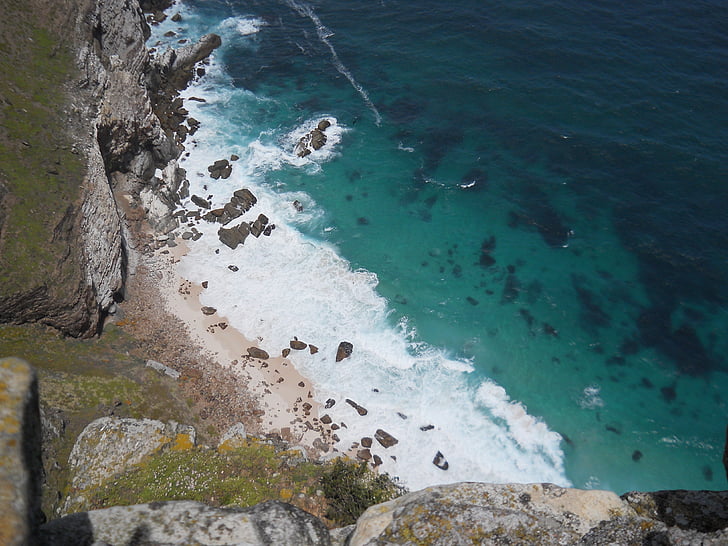 beach, view from above, sea, south africa, cape of good hope, wave, ocean