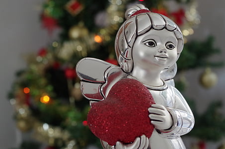 jul, Angel, hjerte, juletiden, dekorationer, dekoration, festivaler