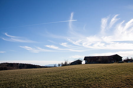 Farm, Homestead, Hårtørrer, landskab, bjerge, Alpine, Oberbayern