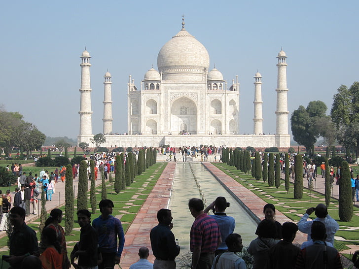 Taj mahal, India, Agra, emlékmű, hét csodája, arquitecture, turisták