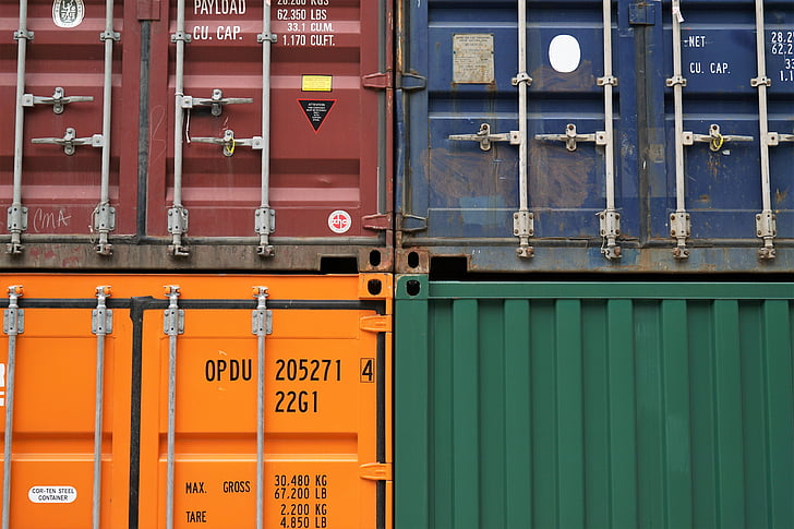 container, van, export, travel, cargo, wharf, logistics