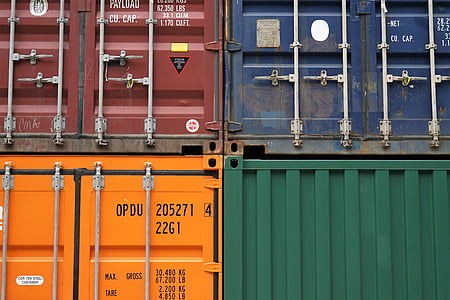 konténer, van, export, utazás, rakomány, Wharf, logisztikai
