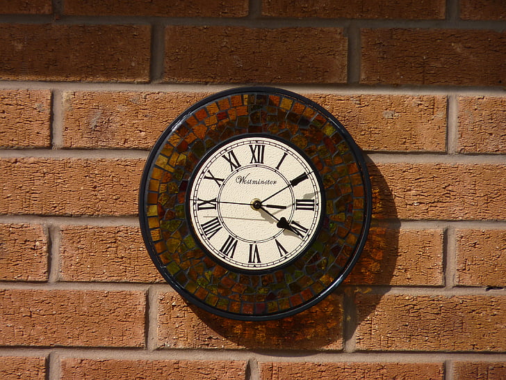clock, wall, shadow, time, dial, round, timer