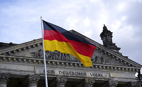 Berlin, flagg, Tyskland, regjeringen, arkitektur, politikk, rød