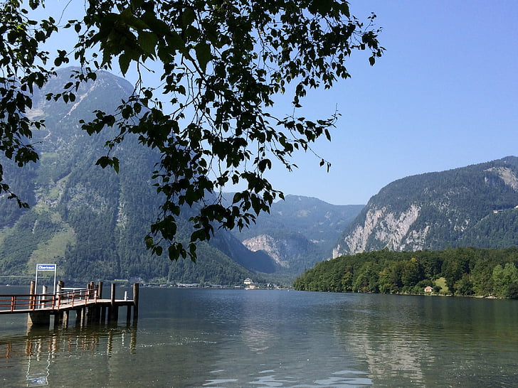 Lago Hallstättersee, Austria, Styria, Lago de la montaña, Lago, montaña, naturaleza