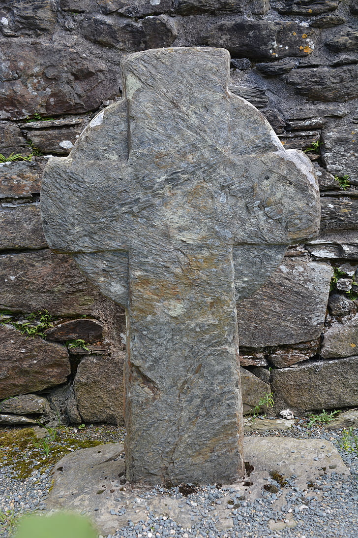 arkitektur, Stone cross, Glendalough, Irland, kyrkan, medeltiden, stenmaterial