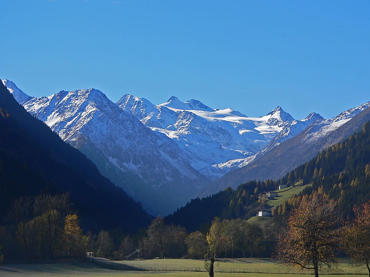 alpski, ledenjak, stubiatal, jesen, krajolik, planine, priroda
