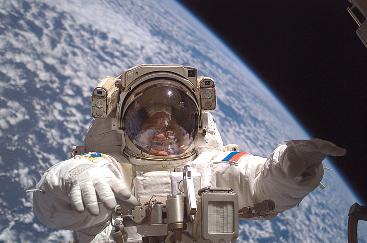 kosmonaut, rumvandring, ISS, værktøjer, passer til, Pack, tether