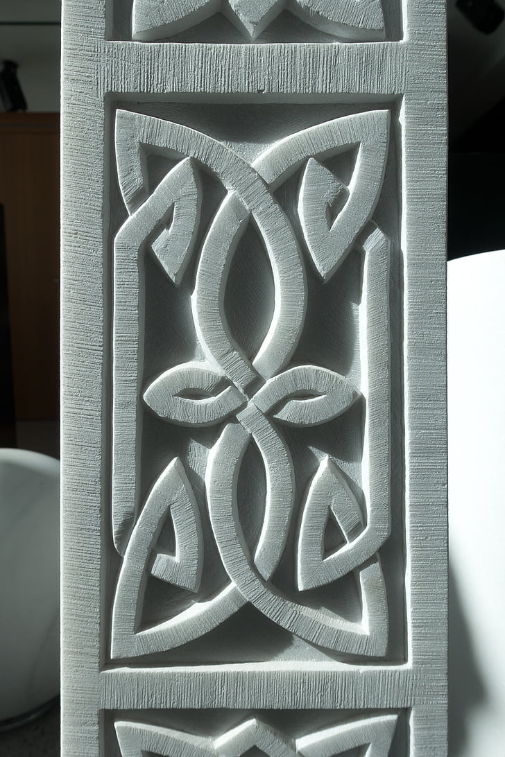 wzór, Celtic, marmur, ornament, Relief, Rzeźba, sztuka