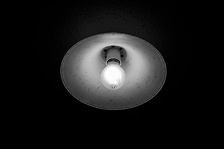 světlo, černá a bílá, žárovka, osvětlené, osvětlovací zařízení, elektřina, žádní lidé