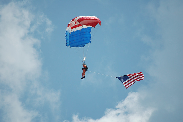 skydiver, parachute, extreme, sport, skydiving, parachuting, sky