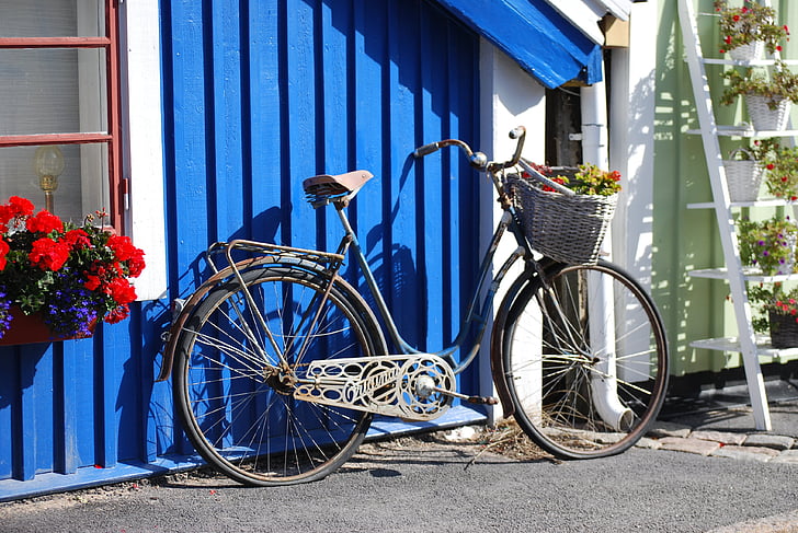 sweden, karlskrona, bike, house, architecture, bicycle, street