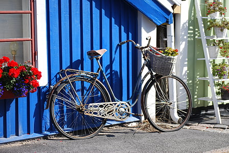 Sverige, Karlskrona, cykel, hus, arkitektur, cykel, Street