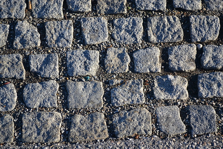 piedra, cubos de, Fotografía, carretera, granito