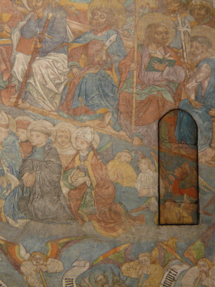 Fresco, posledný súd, Ulm cathedral, nástenné maľby, dvere, tajné dvere, Otvorenie