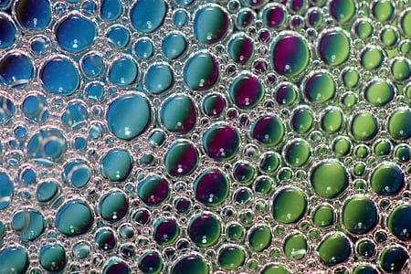 bubbels, macro, vloeistof, decoratieve, water, kleurrijke, kleurrijke