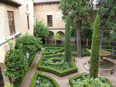 garden, alhambra, andalusia, spain