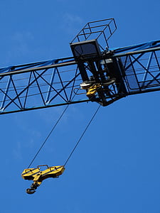 Winch, Crane, beban crane, ke langit, di ketinggian, langit, baukran