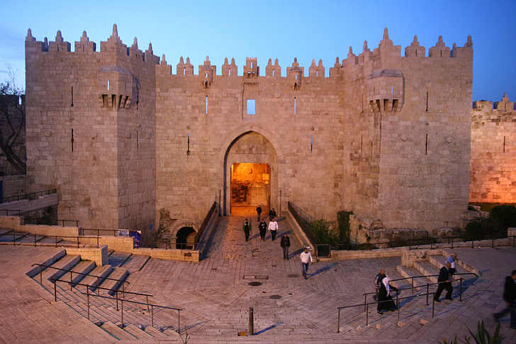 porte de Damas, Jérusalem, porte, Damas, antique, historique, Israël