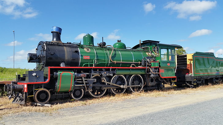 mootor, vana, jälgida, rongi, Steam, vedur, raudtee