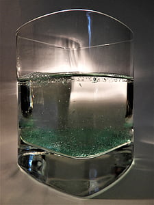 glas, water, drankje, dorst, reflectie, siroop, vloeistof