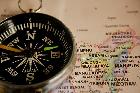 kompas, Nawigacja, mapę, kierunek, podróży, podróż, Geografia