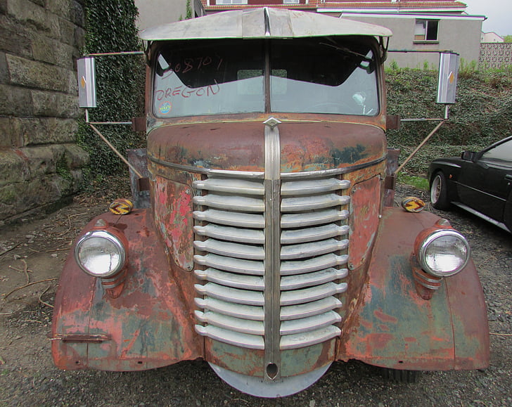 gamla lastbil, Vintage fordon, lastbil, Oldtimer, antika lastbil, transport, retro