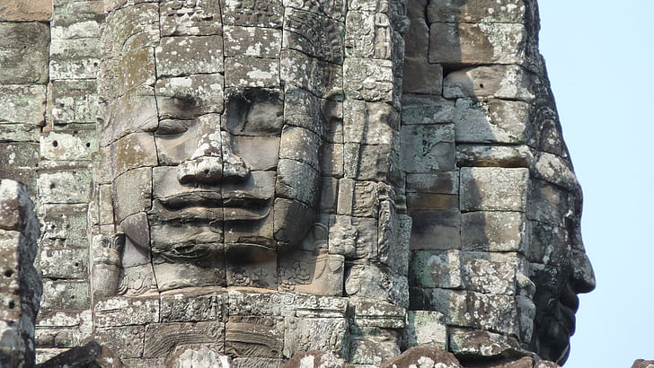 Kambodscha, Angkor, Tempel, Siem reap, Gesicht, Ruine, Angkor wat
