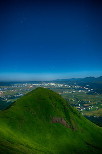 Aso, Kumamoto, vulkan, natt, stjärnigt, Sky, Caldera