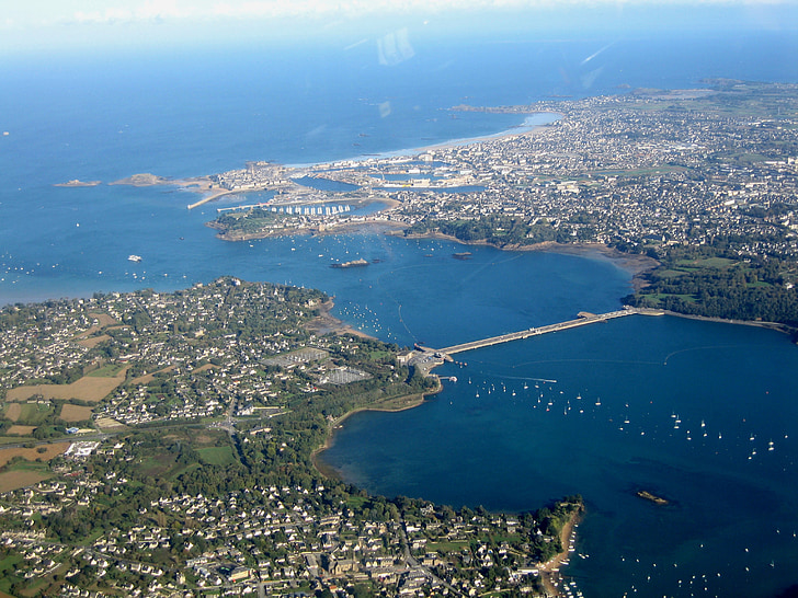 rancid, ille et vilaine, st malo, brittany, france, sea, aerial View