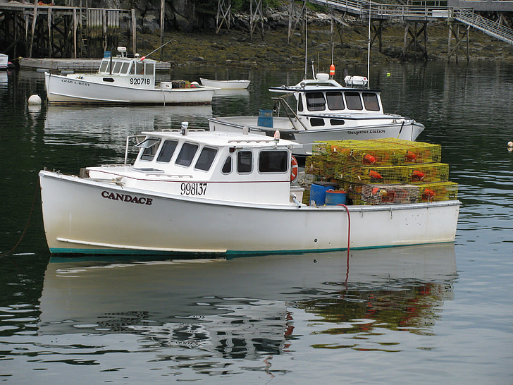 lobster boat, maine usa, boat, lobster, traps, lobster boats