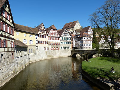 Schwäbisch hall, Hall, kota tua, abad pertengahan, Kota, secara historis, truss