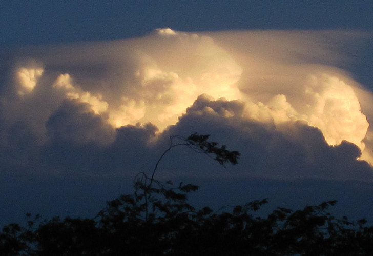 chmury, stałe, Cumulus, wielkogabarytowych, świeci się, jasne, Shining