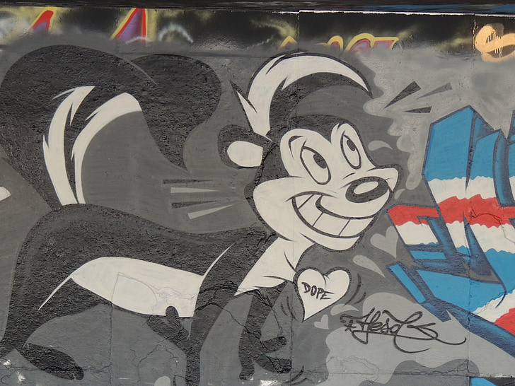grafiti, ulične umetnosti, veverica, risanka, mesto, London