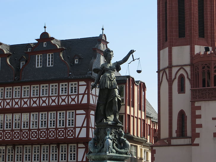 Frankfurt, staden, arkitektur, kyrkor, truss