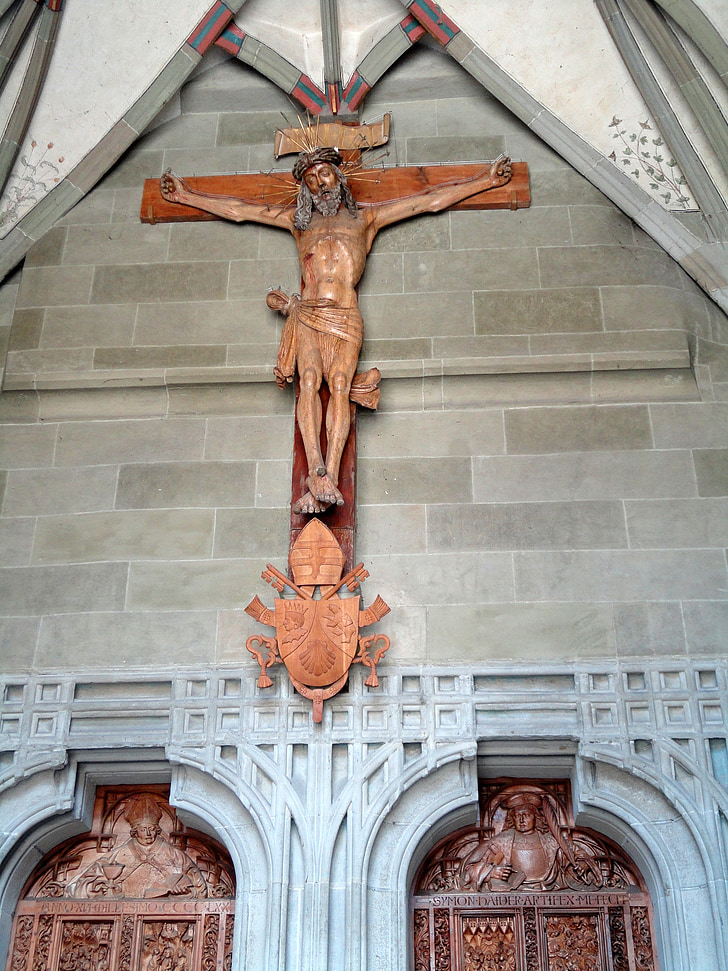 crucifix, jesus christ, constance, church, cross, religion, lake constance